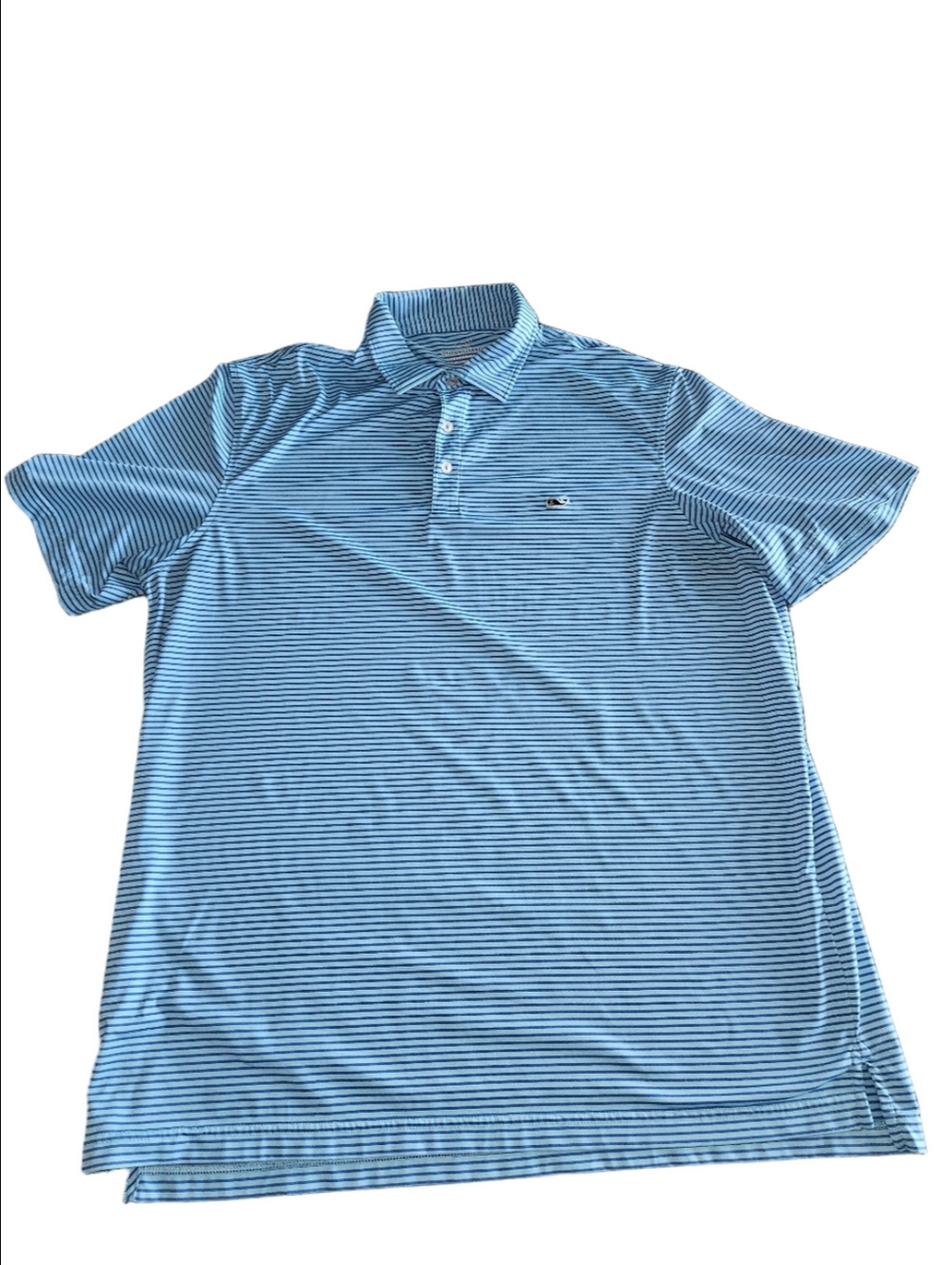 Vineyard Vines Performance Polo XL Blue Striped Moisture Wicking Golf Shirt - Picture 10 of 10